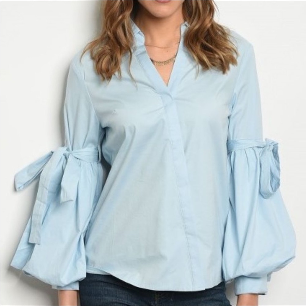 🏷️ NWT | Puffed Balloon Puff Sleeve Cotton Button-Down Blouse